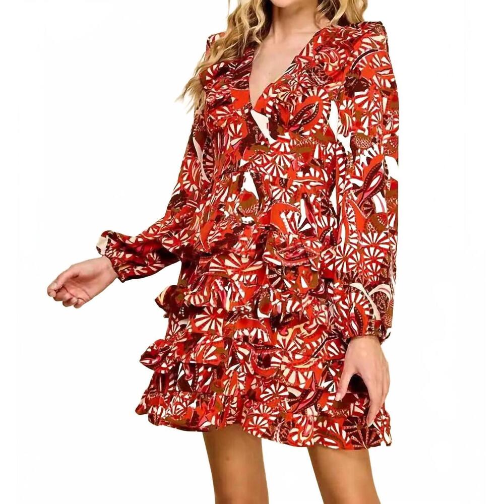 NEW TCEC tilly v-neck mini dress in red